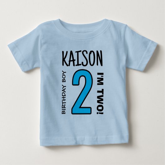 Nummer twee geboortecyt Baby T-Shirt (Voorkant)