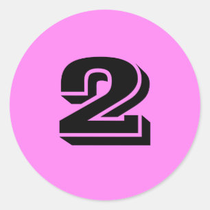 Nummer Twee Grote Ronde Violet Stickers van Janz