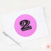 Nummer Twee Grote Ronde Violet Stickers van Janz (Envelop)
