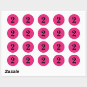 Nummer twee planning benodigdheden eenvoudig 2 roz ronde sticker (Vel)