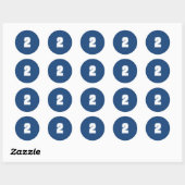 Nummer twee planning levert eenvoudig 2 marine wit ronde sticker (Vel)