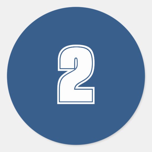 Nummer twee planning levert eenvoudig 2 marine wit ronde sticker (Voorkant)