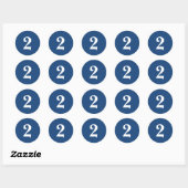 Nummer twee planning levert eenvoudig 2 marine wit ronde sticker (Vel)