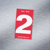 Nummer twee Rode Visitekaartje Magnet Magnetisch Visitekaartje (Voorbeeld)