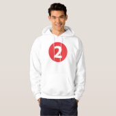 Nummer twee rood hoodie (Voorkant volledig)