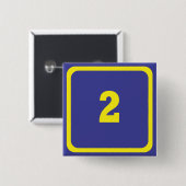 nummer twee vierkante button 5,1 cm (Voorkant /achterkant)