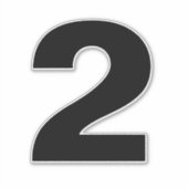 Nummer twee zwarte en witte sticker (Voorkant)