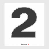 Nummer twee zwarte en witte sticker (Vel)