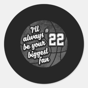 Nummer tweeëntwintig 22's grootste fan Bysketbyll Ronde Sticker