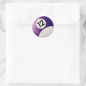 NUMMER TWELVE BILLIARDS BALL RONDE STICKER (Tas)