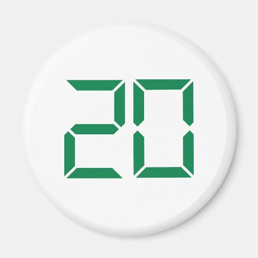Nummer - twintig - 20 magneet (Voorkant)