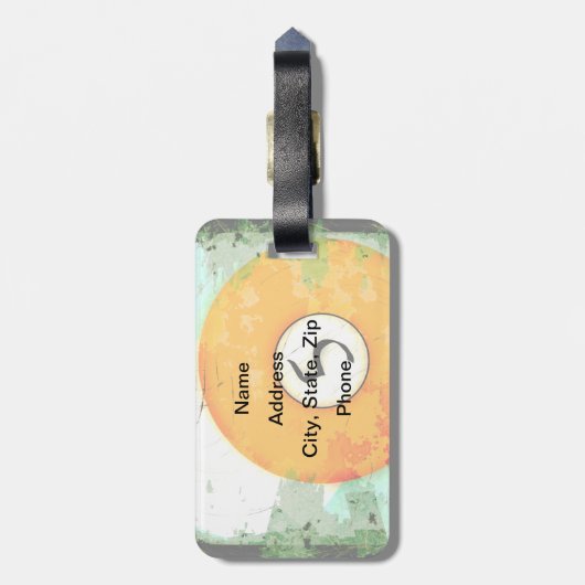 NUMMER VAN DE BILLIARDS BALL 5 BAGAGELABEL (Achterkant verticaal)