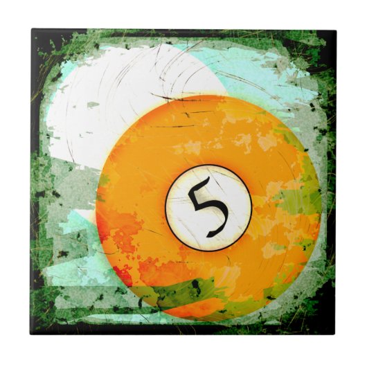 NUMMER VAN DE BILLIARDS BALL 5 TEGELTJE (Voorkant)
