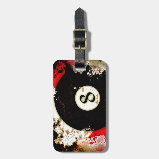 NUMMER VAN DE BILLIARTS 8 BAGAGELABEL (Voorkant verticaal)