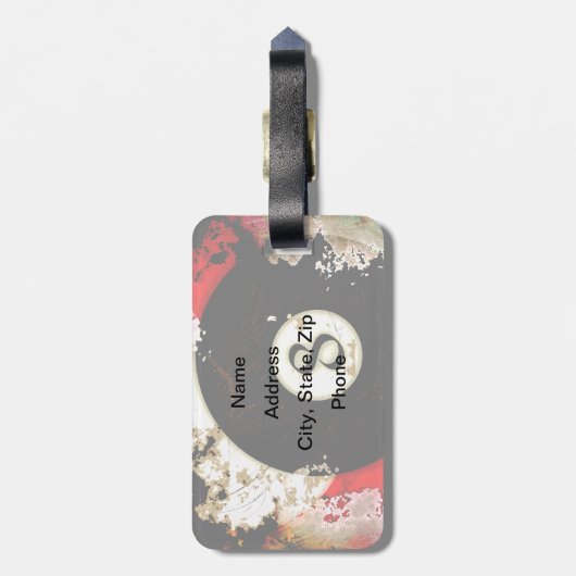 NUMMER VAN DE BILLIARTS 8 BAGAGELABEL (Achterkant verticaal)