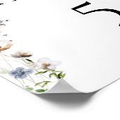 Nummer van de tabel van Dainty Wildflower Poster (Hoek)