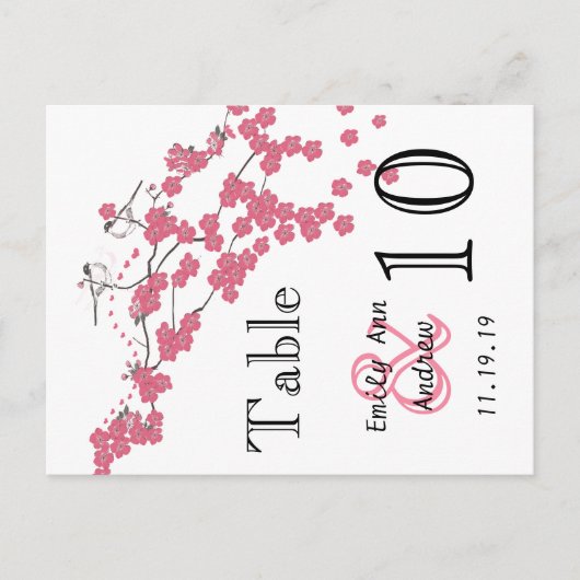nummer van de vogelroze kerry Blossom Briefkaart (Voorkant)