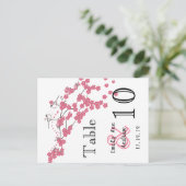 nummer van de vogelroze kerry Blossom Briefkaart (Staand voorkant)