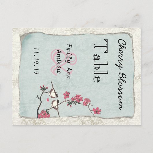  nummer van de vogelroze kerry Blossom Briefkaart (Achterkant)