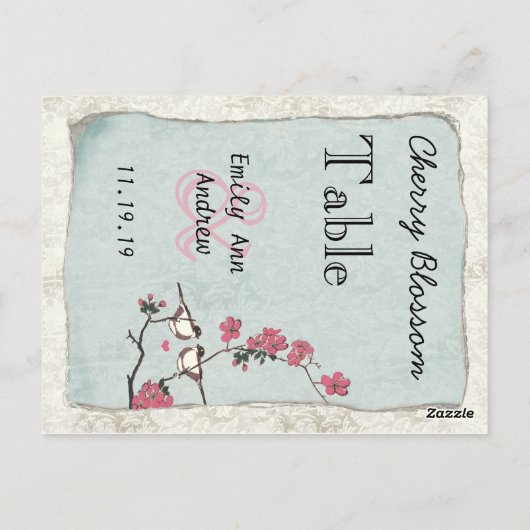  nummer van de vogelroze kerry Blossom Briefkaart (Achterkant)