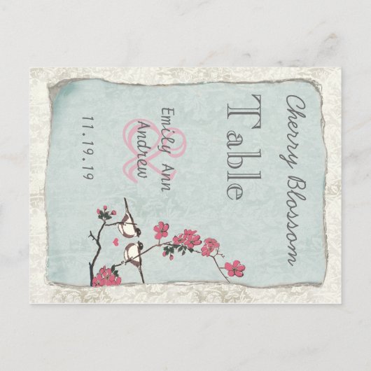  nummer van de vogelroze kerry Blossom Briefkaart (Achterkant)