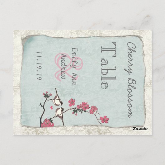  nummer van de vogelroze kerry Blossom Briefkaart (Achterkant)