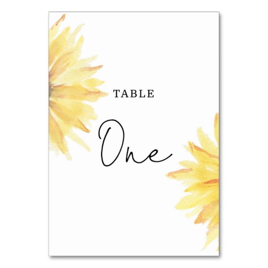 Nummer van de zonnebloembruiloft kaart (Voorkant)