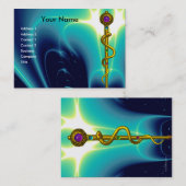 NUMMER VAN HET ASCLEPIUS Gold Medical Care-symbool Visitekaartje (Voorkant / Achterkant)