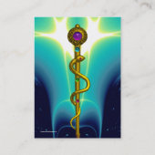 NUMMER VAN HET ASCLEPIUS Gold Medical Care-symbool Visitekaartje (Achterkant)