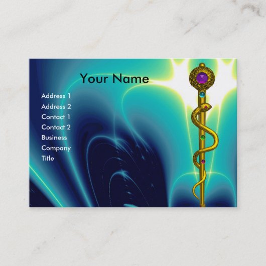 NUMMER VAN HET ASCLEPIUS Gold Medical Care-symbool Visitekaartje (Voorkant)