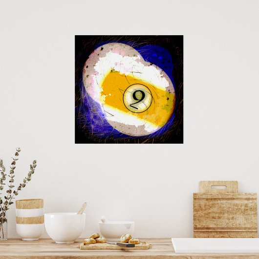 NUMMER VAN HET BILARDS BALL 9 POSTER (Keuken)
