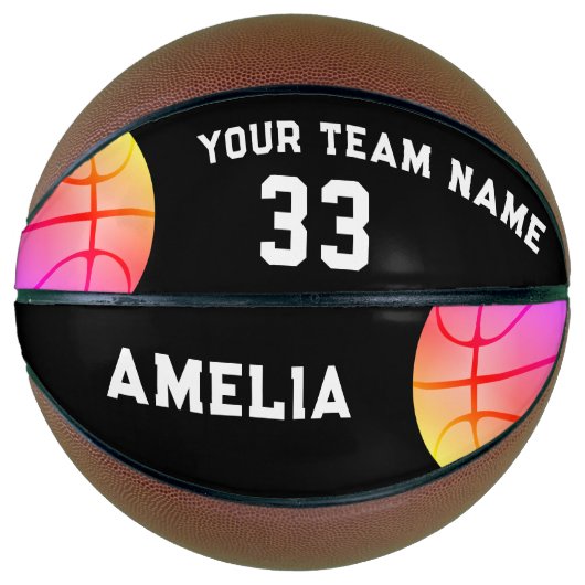 Nummer van het team van de speldenkroze meisjesspe basketbal (Voorkant)