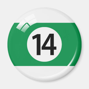 Nummer veertien biljartbal koelkast magneet