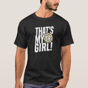Nummer veertien dat is mijn meisje 14 Volleybal ma T-shirt