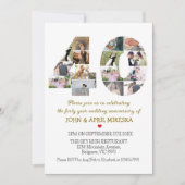 Nummer veertig aangepaste foto bruiloft Jubileum Kaart (Voorkant)