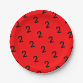 Nummer Verjaardag Rood Papieren Bordje (Voorkant)