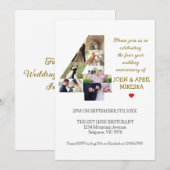 Nummer Vier Custom Photo Wedding Jubileum Kaart (Voorkant / Achterkant)