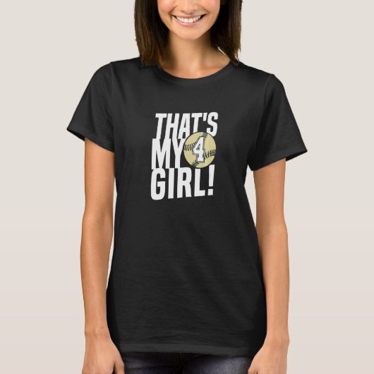 Nummer Vier Dat Is Mijn Meisje 4 Softbal Moeder Va T-shirt (Voorkant)