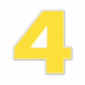 Nummer vier Gold en witte sticker (Voorkant)