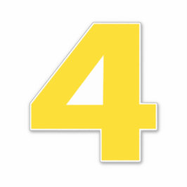 Nummer vier Gold en witte sticker