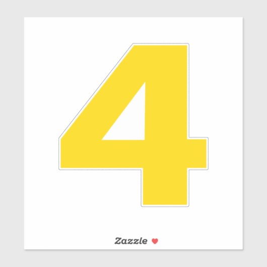 Nummer vier Gold en witte sticker (Vel)