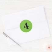 Nummer vier planning eenvoudig 4 groen zwart ronde sticker (Envelop)