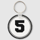 Nummer vijf cirkel sleutelhanger (Voorkant)