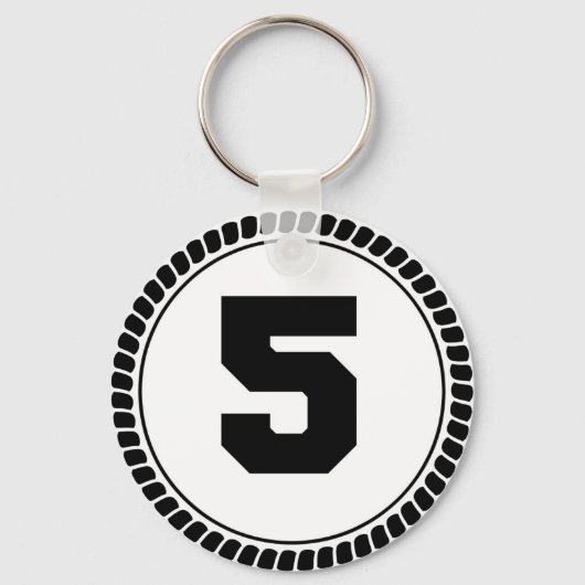 Nummer vijf cirkel sleutelhanger (Voorkant)