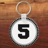 Nummer vijf cirkel sleutelhanger (Voorkant)