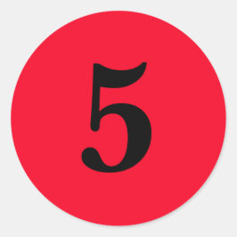 Nummer vijf planning benodigdheden eenvoudig 5 roo ronde sticker