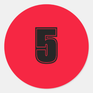 Nummer vijf planning benodigdheden eenvoudig 5 roo ronde sticker