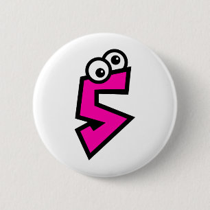 Nummer vijf ronde button 5,7 cm