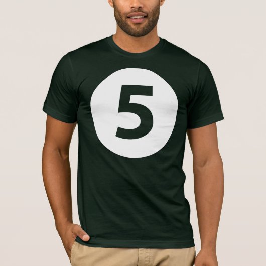 Nummer vijf t-shirt (Voorkant)