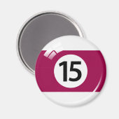 Nummer vijftien biljartbal koelkast magneet (Voorkant / Achterkant)